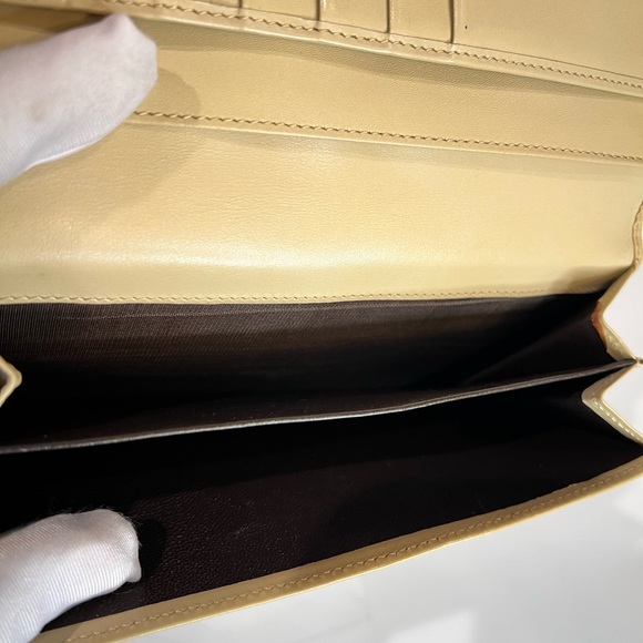 AUTHENTIC GUCCI GG SIGNATURE CANVAS LONG WALLET BEIGE IVORY LEATHER WITH BOX - Picture 9 of 12